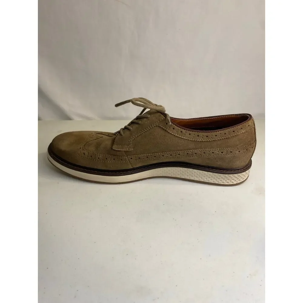 Mens Vince Camuto Brown Suede Wingtip Oxford Dress Shoes VY-EDWYN Size 12 Laces